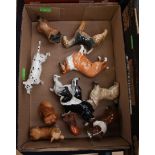 J. Beswick miniature dogs, eleven in total Condition: 9 are Beswick, 2 are Royal Doulton.