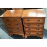 A pair of Georgian style mahogany bedside chests , each with four drawers.