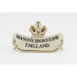 A Masons Ironstone Ceramic Point of Sale Plaque Date 20th century Size 11x7cm Condition