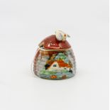 Clarice Cliff for Newport Pottery, a small Forest Glen beehive honey pot, Clarice mark, 7.