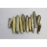 Mother of Pearl cased silver penknife,Sheffield 1897,ivory cased penknives etc.