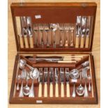 A boxed silver plated six serving cutlery canteen