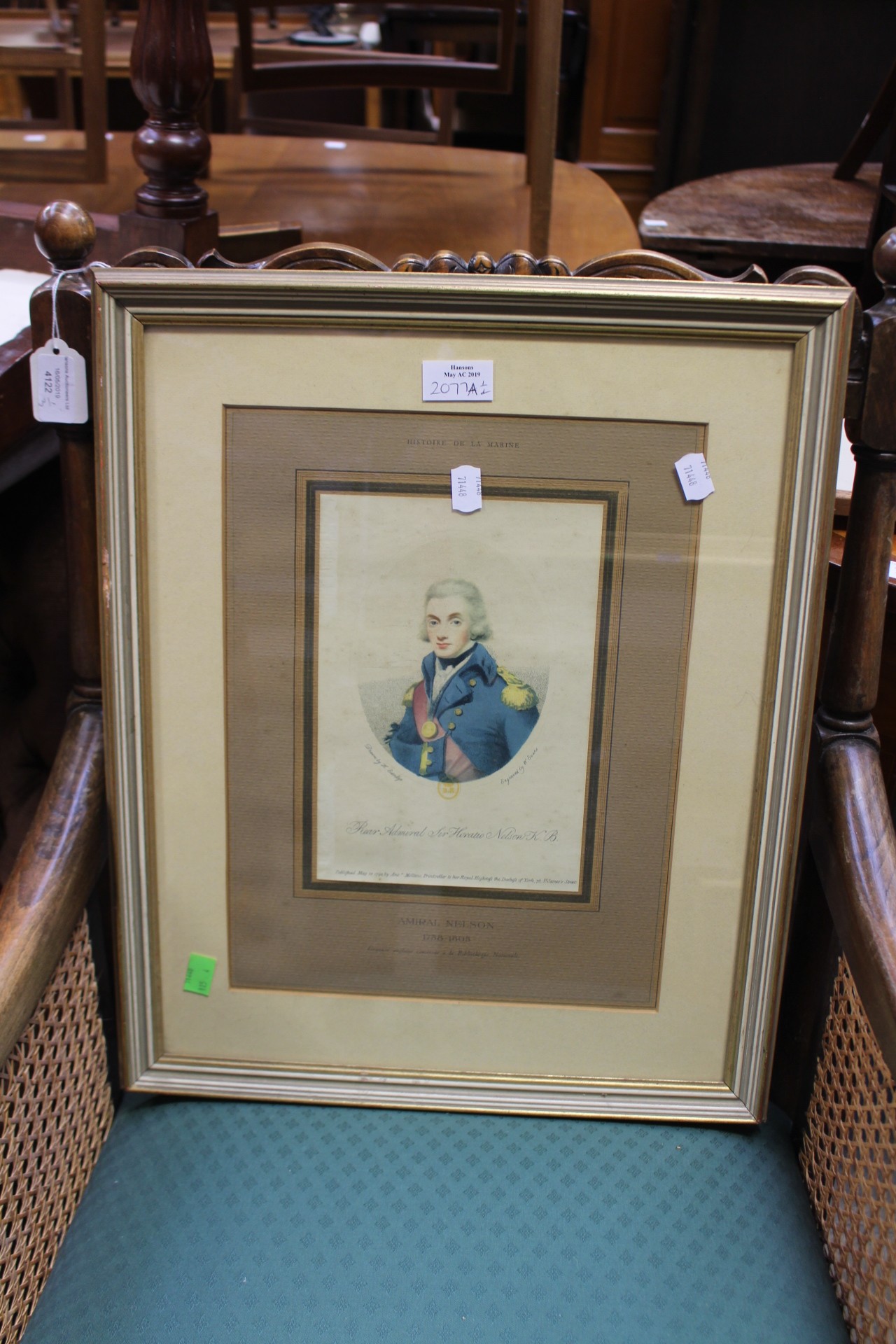 Lord Nelson interest to include three prints and an oil painting