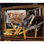 A canteen of cutlery and a box of sheet music (parcel lot)