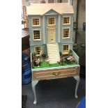 Victorian style dolls house fully furnished including lighting, basement,