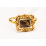 A Victorian 22ct gold mourning ring,