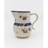 A Derby porcelain jug, circa 1777-84, bulbous form with ribbed neck,