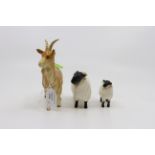 J Beswick goat and two sheep