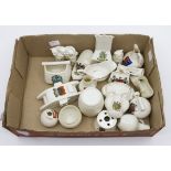 A collection of Goss and associated crested ware miniatures, for various areas, including Blackpool,