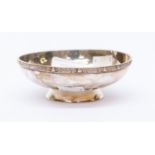 An Elizabeth II sterling silver small footed bowl, Birmingham 1970, stamped C&G, 148.3 grams / 4.