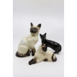 Three Beswick cats