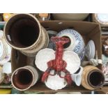 Collection of 20th Century ceramics including lobster dish,