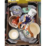 Three boxes of assorted ceramics including Portmeirion, Wedgwood,