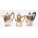 A Queen Anne style silver coffee pot, D & J Wellby Ltd, London,