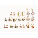 A collection of 10 pairs of earrings to include various fixings,