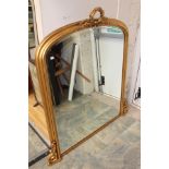 19th Century design gilt over mantle mirror