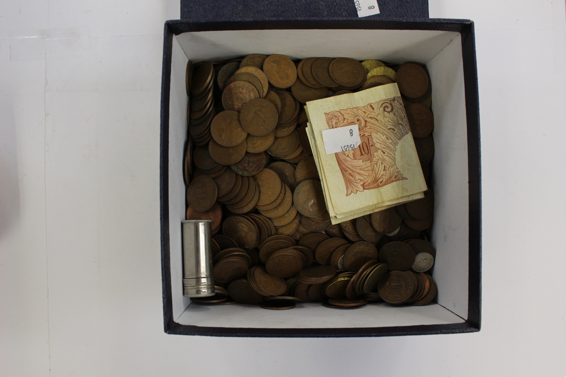 A box of half pennies,