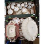Collection of 19th and 20th Century tea wares including Dresden and Staffordshire