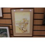 Two watercolour paintings - B.H Sheppard of Knaresborough, 1982 36 cms x 25 cms approx and R.