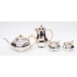 A George VI Jubilee four piece tea service comprising teapot, hot water jug,