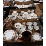 Two boxes of assorted part tea sets, comprising lustre set, floral pattern set,