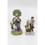 Two early Pearlware Staffordshire figures of musicians (A/F) Condition: St Peter: leaf of brocage