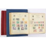 The Strand green cloth album, world stamps including British, Stanley Gibbons Gay Venture,