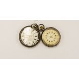Two silver cased ladies pocket watches, both 0.