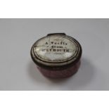 An 18th Century Bilston enamel oval patch box, circa 1780,