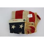 US National Flag with 48 Stars (Pre 1949) with fringe to edge. Multipart cotton construction.