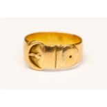 An 18ct gold buckle ring, size R, total weight approx 5.