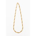 A 9ct gold, two colour rope twist necklace, length approx 17'',