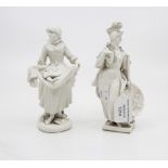 Two Continental hard porcelain figures of fish seller and Greek Goddess Condition: Greek Goddess: