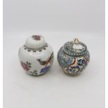 Two 20th century ginger jars and covers (2)