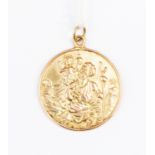 A 9ct gold St Christopher medallion,