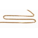 An unmarked yellow metal chain, tests as 9ct gold, total weight approx 7.