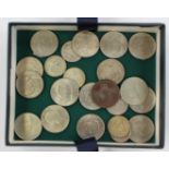 Assorted box of coins to include Liberty half dollar and one dollars,