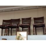 A set of four 19th Century style mahogany side chairs, with canework seats,