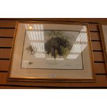A pair of David Shepherd limited edition signed prints "Elephant in the Acacia" and "Waterbuck"