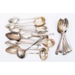 A quantity of Old English pattern flatware including: a matched set of ten George III dessert