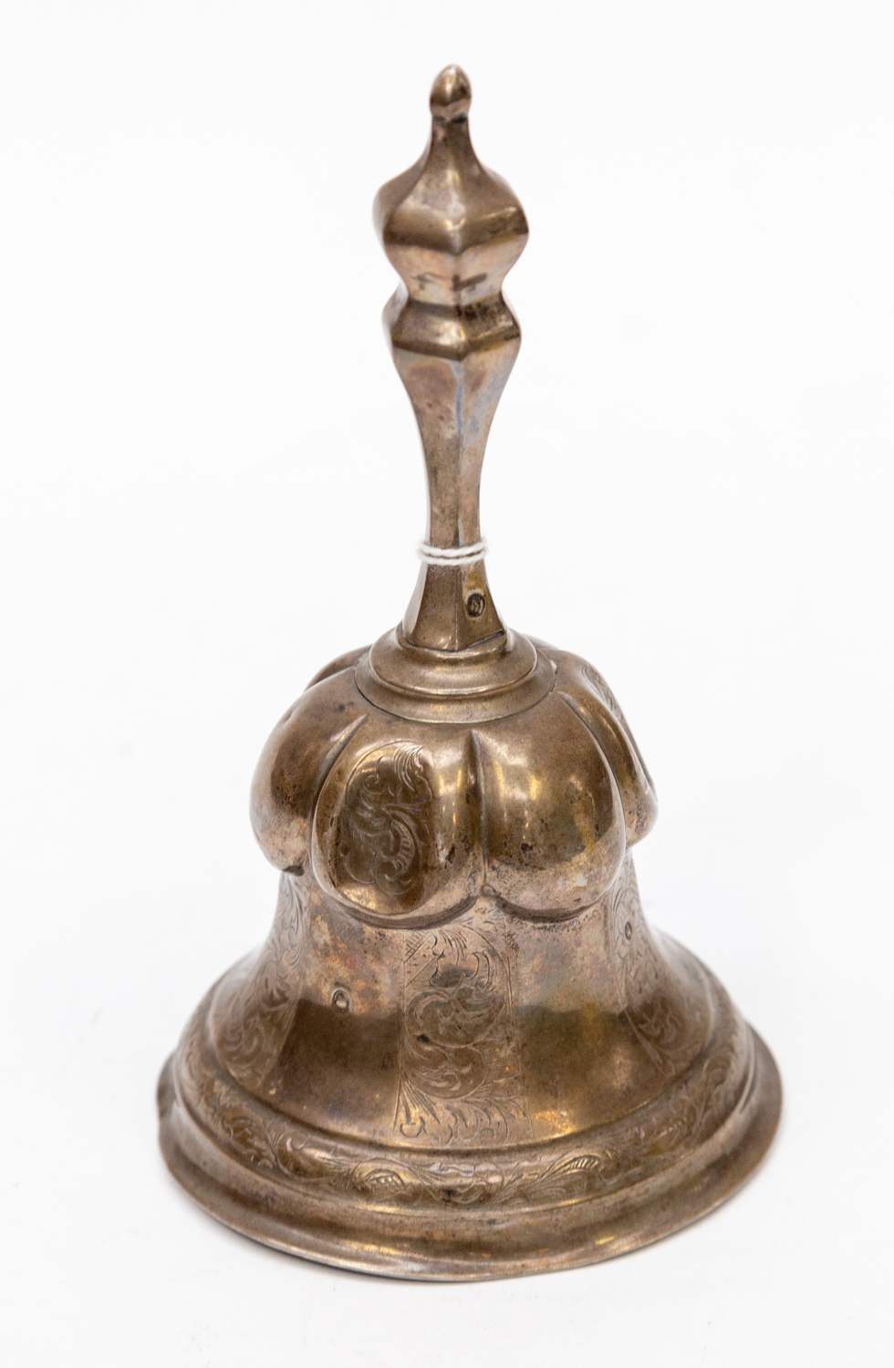 A Dutch 19th Century 833 standard table bell, the exterior shape and body with baluster handle,