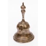 A Dutch 19th Century 833 standard table bell, the exterior shape and body with baluster handle,