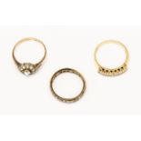 Three 9 ct gold rings