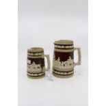 Pair of Copeland stone ware hunting jugs