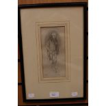 Framed sketch in pencil of a Victorian Gentleman. Inscribed "SJ Coleridge from life, Highgate".
