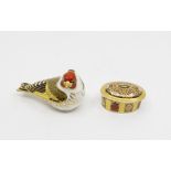 A Royal Crown Derby Imari Goldfinch paperweight, with gold stopper,