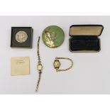 Two ladies bracelet watches, one gold cased,