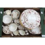 A Minton Ancestral S-376 8 piece dinner service including plates, side plates, dessert bowls, tea,