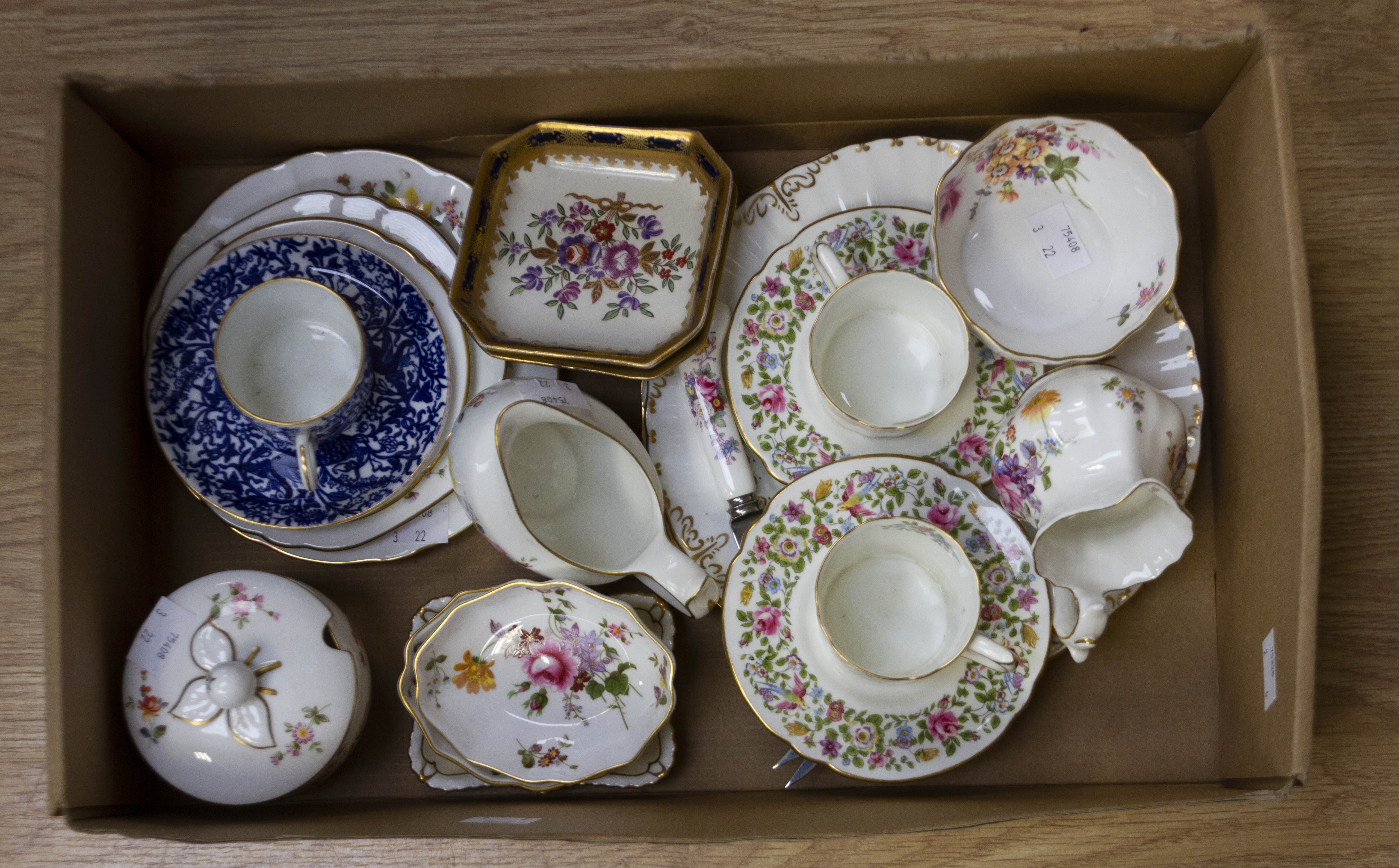 A collection of assorted Crown Derby, 22 pieces to include 3 cups and saucers,