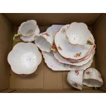 Part Shelley tea service with four cups, six saucers, six side plates, sandwich plates,